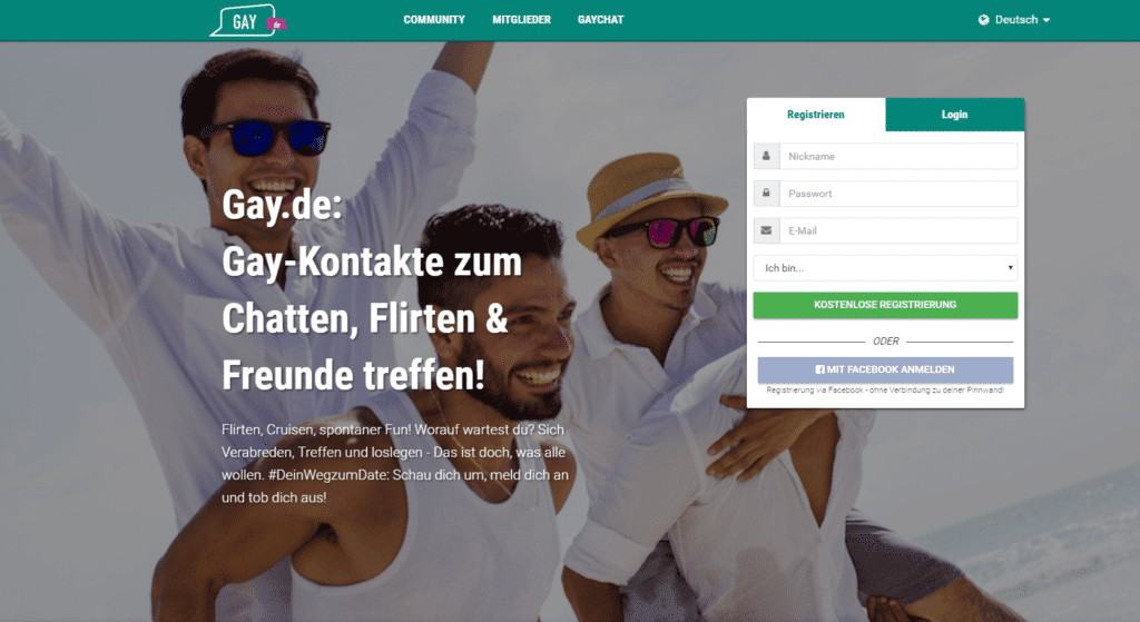 Gay.de : contacts gays pour discuter, flirter et rencontrer des amis