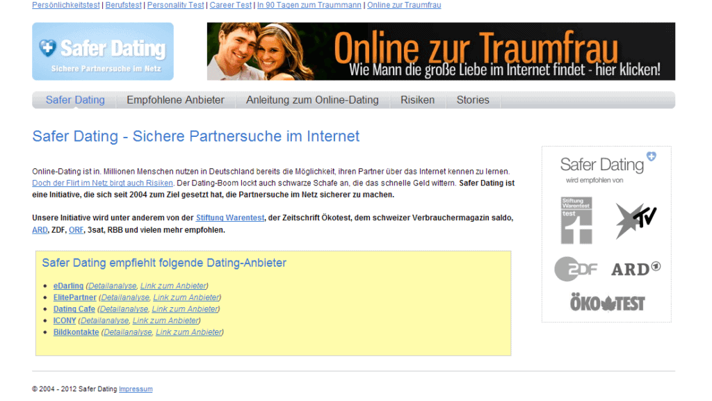 Saferdating.de - Screenshot