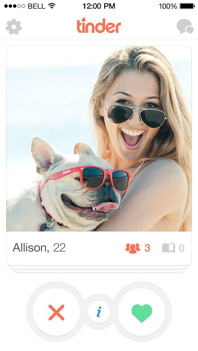 Sugerencia de socio de Tinder