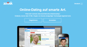 Online dating platform Zoosk (screenshot from January 2015)