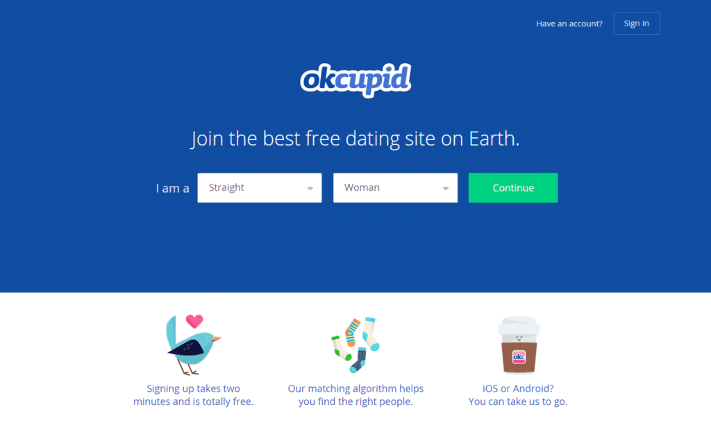 OKCupid (captura de pantalla de junio de 2015)