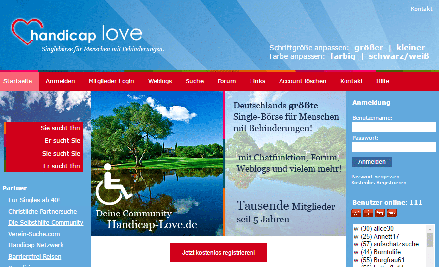 Handicap Love - Singlebörse für Menschen mit Behinderung