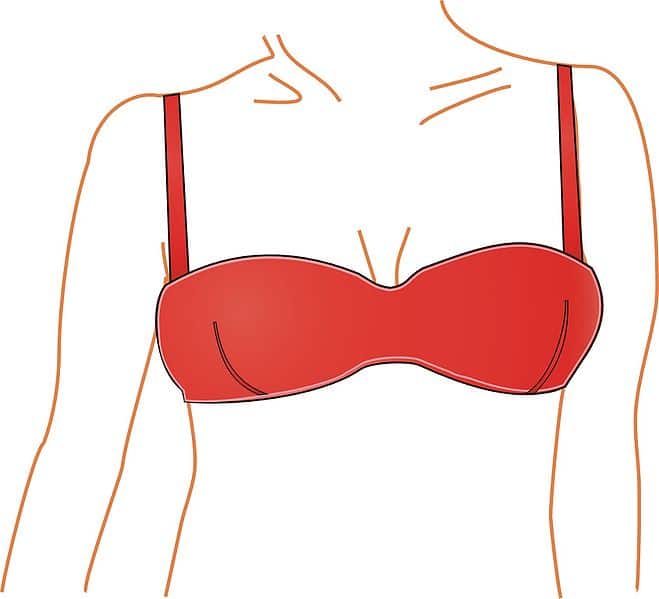 Formas de sujetador: bandeau