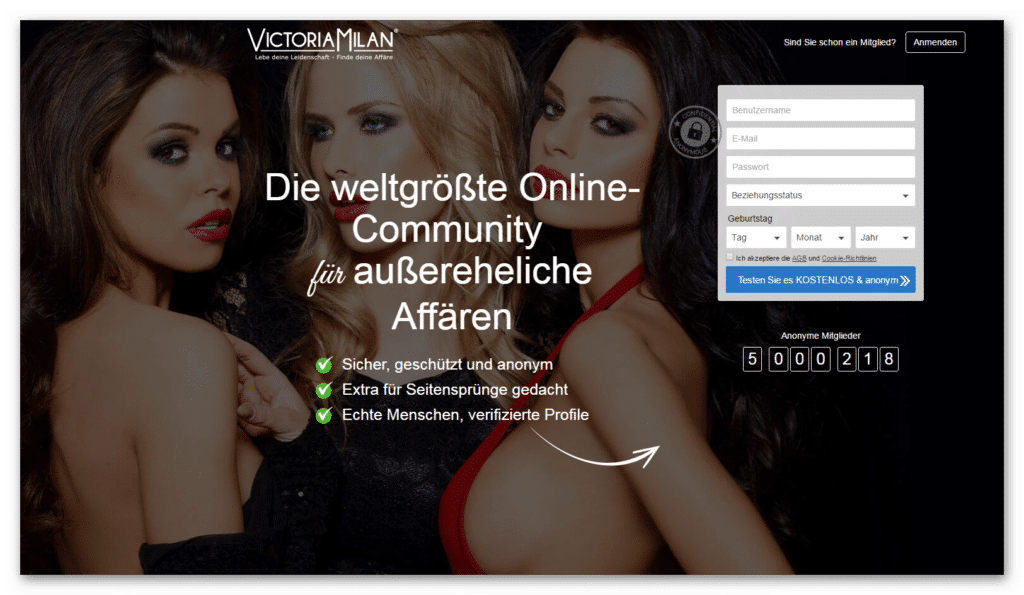Victoria Milan - Weltgrößte Online-Community für außereheliche Affären