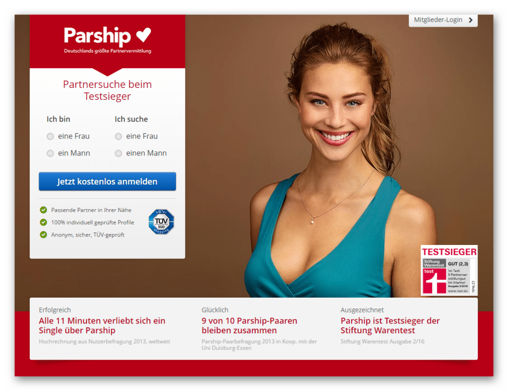 Firmen hinter PARSHIP und ElitePartner sind verschmolzen: Welche Auswirkungen ergeben sich für die Nutzer? 3 Parship (Screenshot Nov 2016)