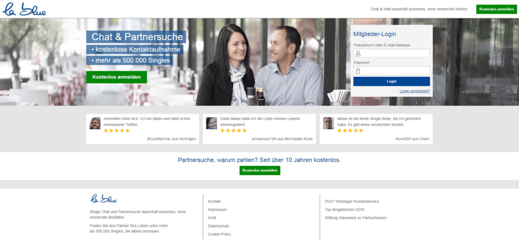 Lablue.de - Free online chat for finding a partner