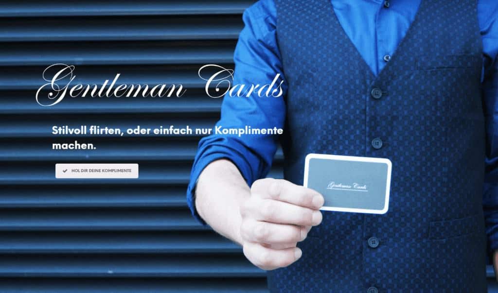 Gentlemen Cards - compliments in business card size