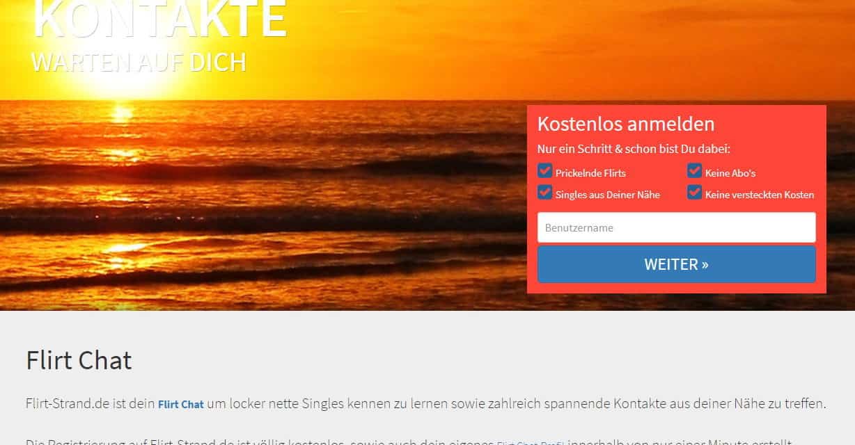 Flirt-Strand.de – Kostenloser Single-Chat mit Flirtmuscheln im Singlebörsen-Vergleich