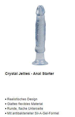 In 7 Schritten zum perfekten Dildo – So finden Sie den richtigen Lustbringer 5 Crystal Jellies - Anal Dildo aus Gel / Jelly, von Beate Uhse