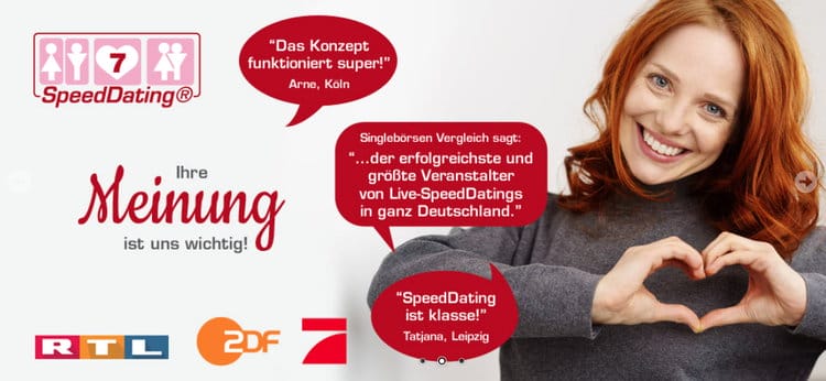 SpeedDating.de - Largest German Speed ​​Dating Provider - Website Screenshot from January 24, 2024