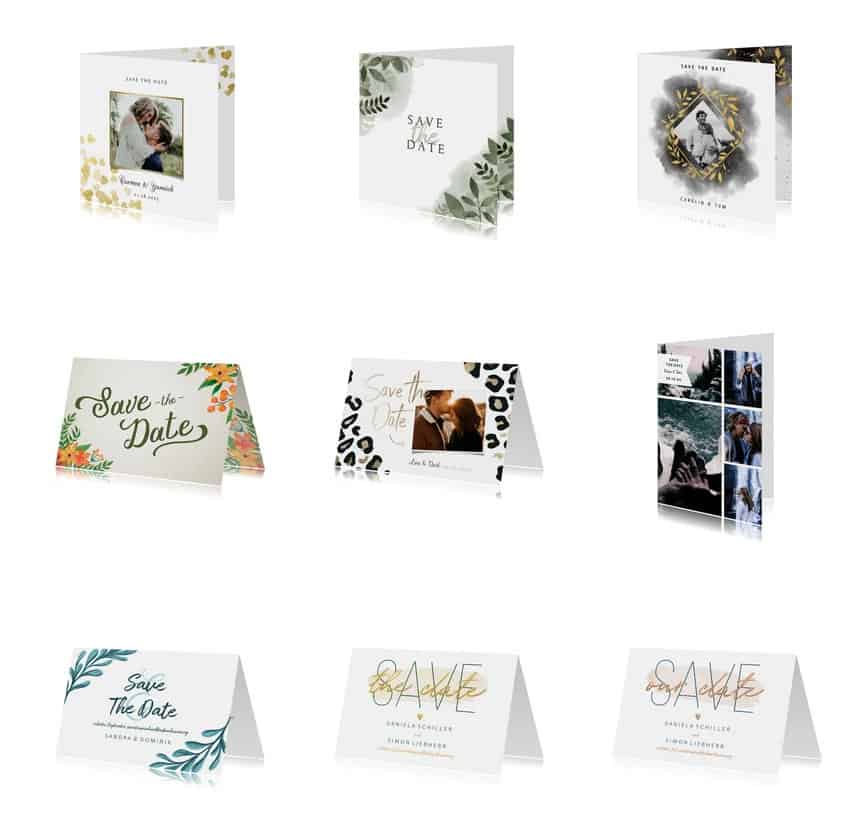 Save the Date Hochzeitskarten - So schüren Sie Vorfreude auf Ihren großen Tag 1 Vorlagen für geschmackvolle Save the Date Karten von kaartje2go