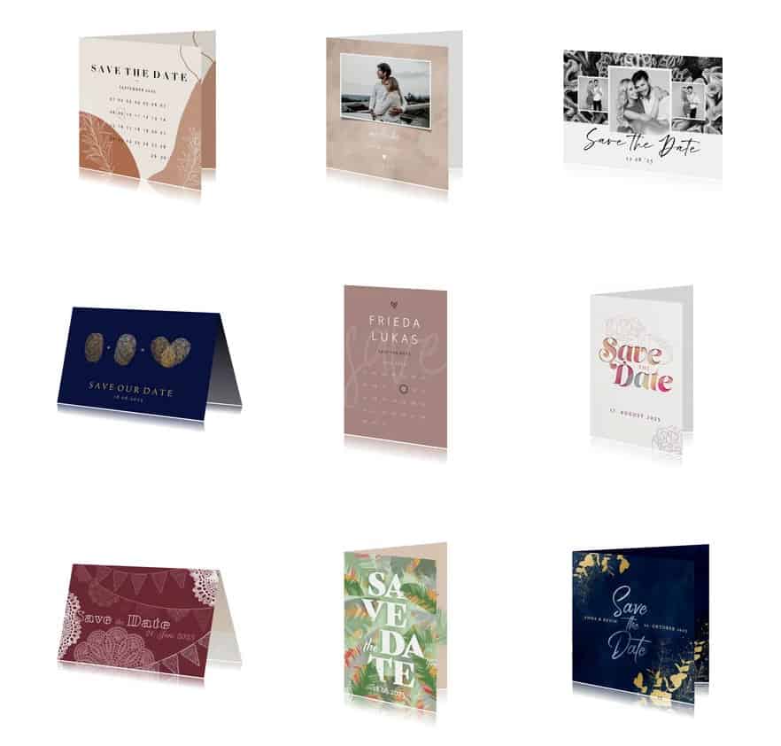 Save the Date Hochzeitskarten - So schüren Sie Vorfreude auf Ihren großen Tag 2 Vorlagen für geschmackvolle Save the Date Karten von kaartje2go