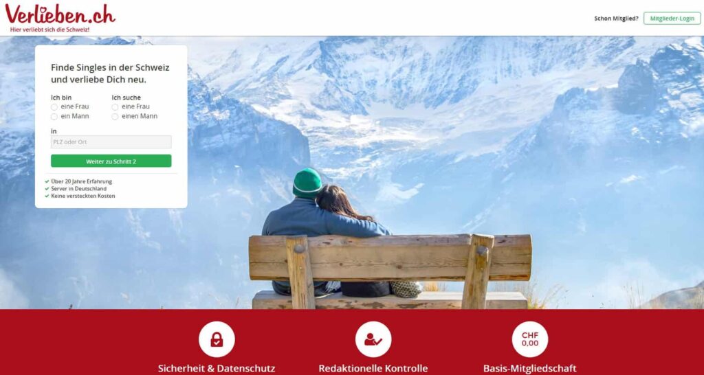 Verlieben.ch - Singles exchange/partner exchange for Swiss singles