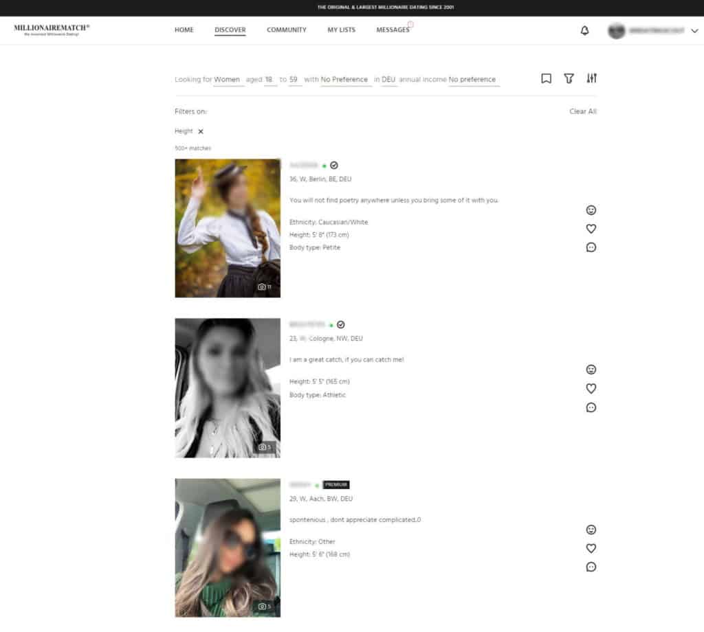 MM DISCOVER - Diverses fonctions de recherche et filtres