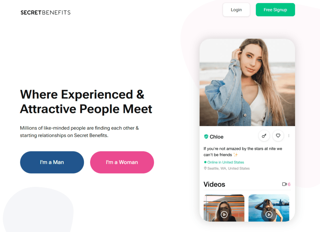 SecretBenefits: donde las personas atractivas y exitosas se conocen