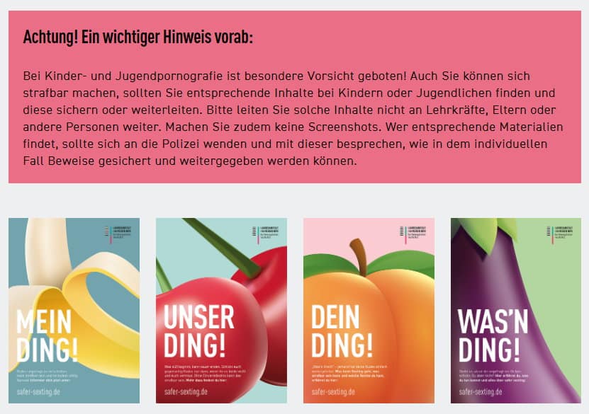 Wichtiger Hinweis der Landesmedienanstalt NRW zum Umgang mit Kinder- und Jugendpornografie