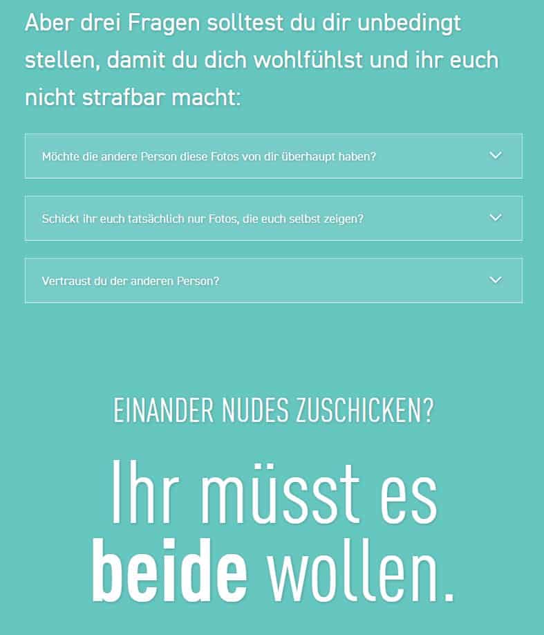 Sexting among young people: important information from the State Media Authority of North Rhine-Westphalia regarding sending nudes (nude pictures)