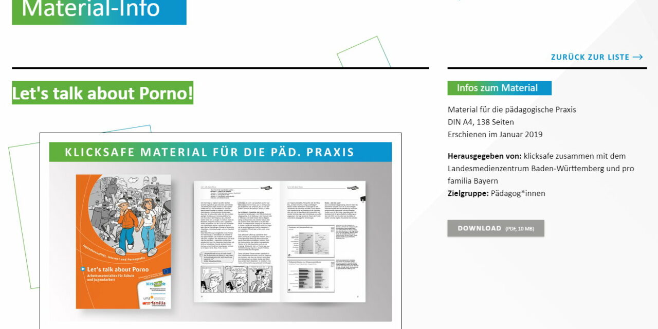 Projekt 21: Sexy Chat – Jugendsexualität, Internet, Pornografie