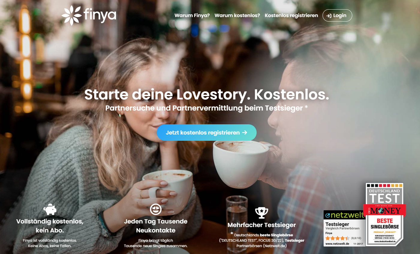 100% free dating site with many functions - finya