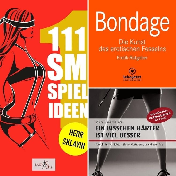 Títulos de libros recomendados sobre el tema de BDSM, bondage y fetiche; Puede encontrar más información a través de los enlaces a los libros a continuación. 