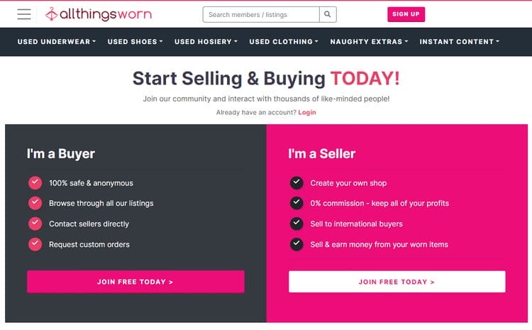 Choose whether you want to buy (Buyer) or sell (Seller) on ATW