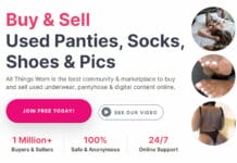 AllThingsWorn is an online platform where sellers can sell used clothing items such as panties, panties, lingerie, sportswear and even worn shoes.