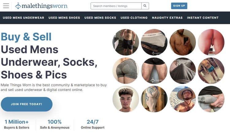 MaleThingsWorn is the offshoot for male sellers of worn underwear