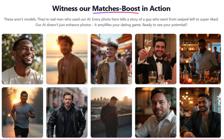 Beispiele von optimierten Profilfotos mit TinderProfile.ai