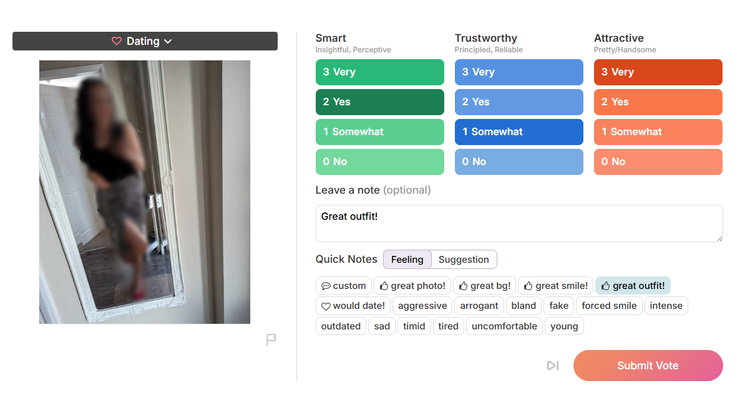 Bewertungsskalen bei Photofeeler