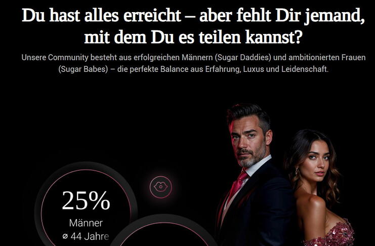 MySugarDaddy: Glamouröse Sugar-Dating-Welt oder überteuerte Illusion? Die Community von MySugarDaddy besteht aus erfolgreichen Männern (Sugar Daddies) und ambitionierten Frauen (Sugar Babes) – die perfekte Balance aus Erfahrung, Luxus und Leidenschaft.